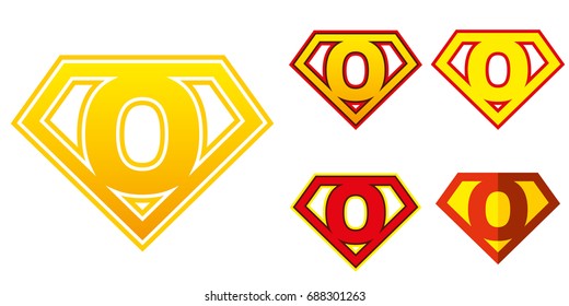 Super hero Logo Letter O Superhero Vector Alphabet