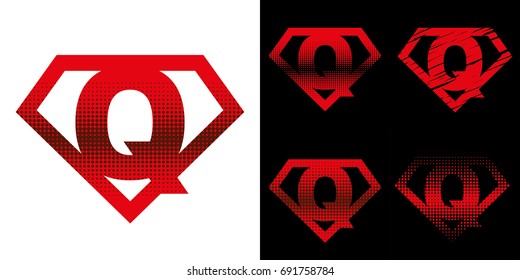 Super hero Logo Letter Q Superhero Vector Alphabet
