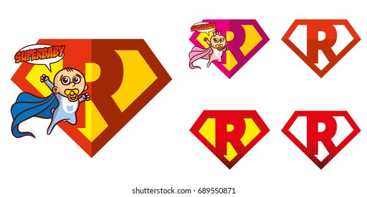Super Helden Logo Letter R Superhero Vektorillustration Alphabet