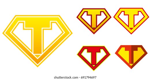 Super Hero Logo Letter T Superhero Vector Alphabet