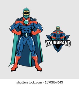 Super hero logo mascot for your brand