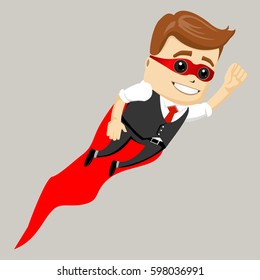 Super hero male businessman, vector illustration.