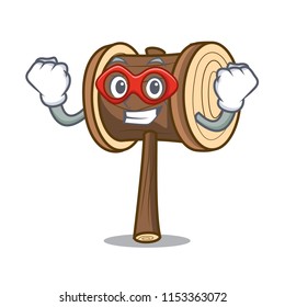 Super hero mallet character cartoon style