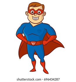 Super hero man Cartoon character Isolated Vector illustration