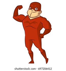 Super hero man Cartoon character Isolated Vector illustration