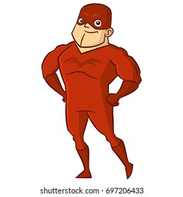 Super hero man Cartoon character Isolated Vector illustration