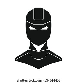 Super hero man illustration in silhouette flat style isolated on white background vector stock illustration