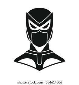 Super hero man illustration in silhouette flat style isolated on white background - vector stock illustration