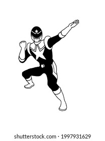 super hero man on white background