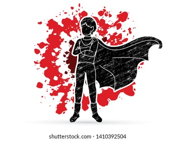 Super Hero Man Standing Costume Cartoon Stock Vector (Royalty Free ...