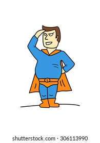 Super Hero Man Vector Cartoon Icon
