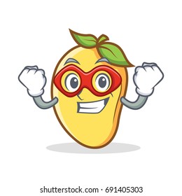 Super hero mango character cartoon mascot vector illustration
