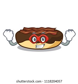 Super hero maple bacon bar character cartoon