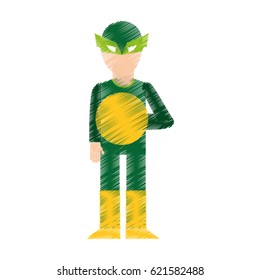 super hero with mask character