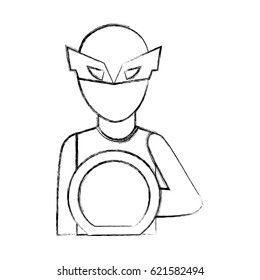 super hero with mask character