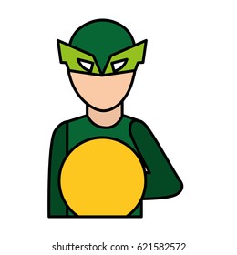 super hero with mask character