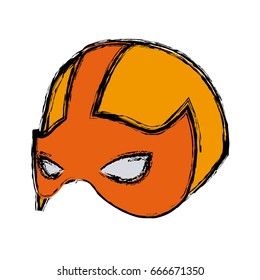 super hero mask for face character in flat style
