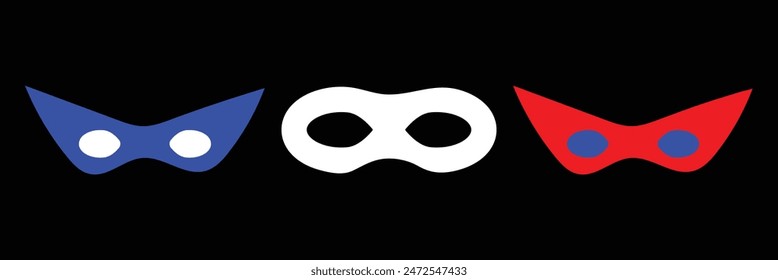 Super hero mask or face mask eye mask template in vector set. Superhero mask .