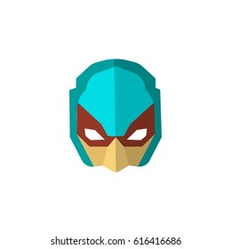 Super hero mask in flat style. Big colorful cartoon superhero. Vector illustration eps10