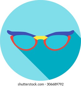Super hero mask glasses collection. Flat style avatar icon. Colorful vector illustration eps 8. Man and women, retro, wayfarer, aviator, geek, hipster eyeglasses frames in different character colors. 