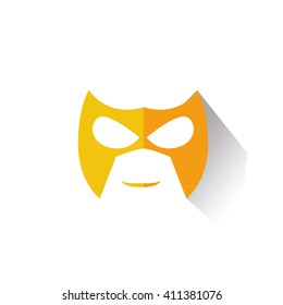 Super Hero Mask Icon Colorful Vector Illustration , Flat Style , Long Shadow