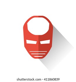 super hero mask icon colorful vector illustration , flat style , Long Shadow