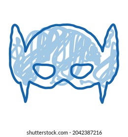 Super Hero Mask sketch icon vector. Hand drawn blue doodle line art Super Hero Mask sign. isolated symbol illustration