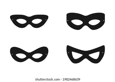 Super hero mask or villian face mask eye mask template in vector set