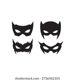 Super Heldenmaske oder Villian Gesichtsmaske Augenmaske Vorlage in Vektorsatz