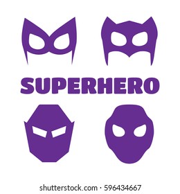 Super hero masks set. Superhero masks for face character in flat style