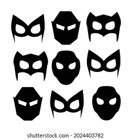 conjunto de ilustraciones vectoriales de máscaras de super héroe