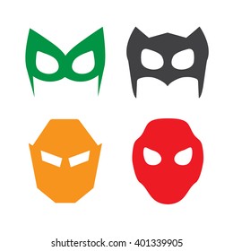 super hero masks vector illustration set