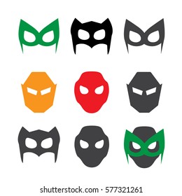 Super hero masks vector illustration set. Hero masks vector