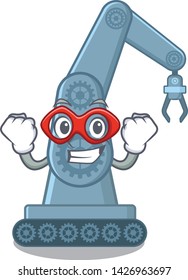 Super hero mechatronic robotic arm in mascot shape