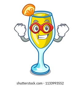 Super hero mimosa character cartoon style