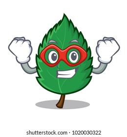 Super hero mint leaves character cartoon