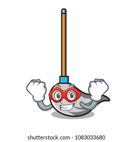 Super hero mop character cartoon style