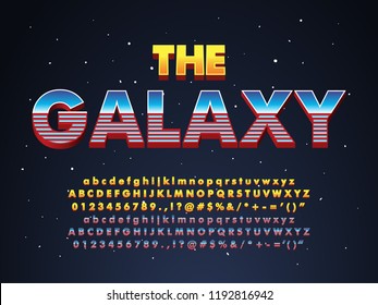 Super Hero Movie Sci Fi Poster, Font Effect With Modern 80s Style Design, Typeface Collection Set Element  