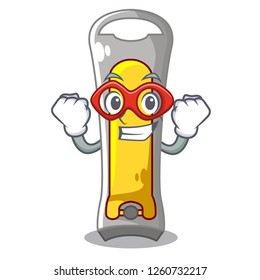 Super hero nail cutter in isoslated on mascot