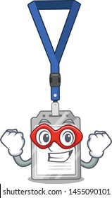 Super hero name tag on the mascot table