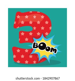 super hero number design vector illustration