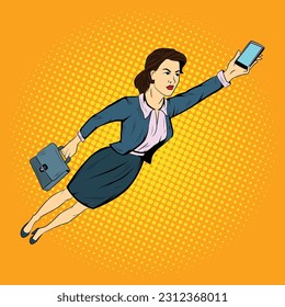 Super Hero Office Women vector, Pop Art Comic Super Hero Office Women Vector Stock Illustration