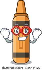 Super hero orange crayon isolated vcharacter