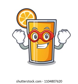 Super hero orange juice character cartoon