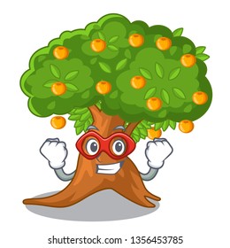 Super hero orange tree in the character shape