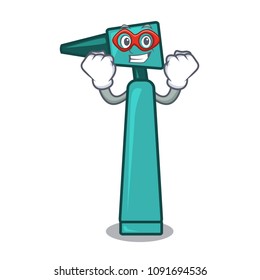 Super hero otoscope character cartoon style