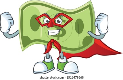 Super hero paper money character on white background