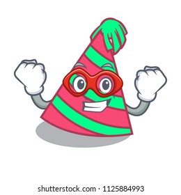 Super hero party hat character cartoon