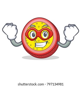 Super hero passion fruit character cartoon