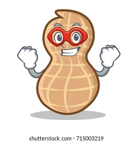 Super hero peanut character cartoon style